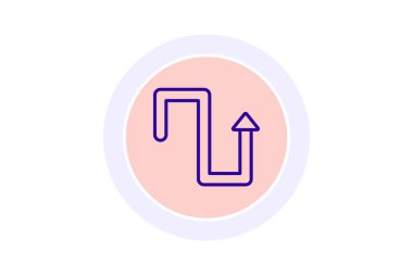 Zig Zag Route renk çemberi simgesi, vektör, piksel mükemmel, illüstratör dosyası