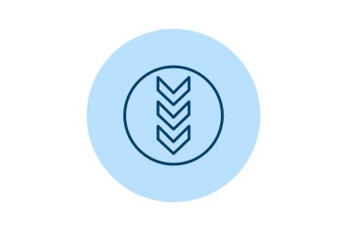 Sembol Aşağı pentaglow, vektör, piksel mükemmel, illüstratör dosyası