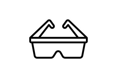 Güvenlik Gözlüğü çizgi simgesi, vektör, piksel mükemmel, illüstratör dosyası