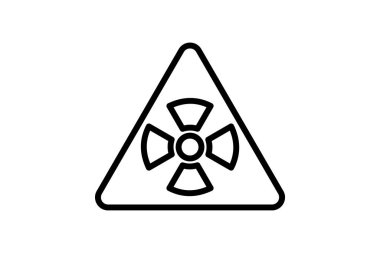 Radyasyon Tehlike çizgi simgesi, vektör, piksel mükemmel, illüstratör dosyası