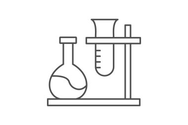 Test Tüpü İnce Çizgi simgesi, vektör, piksel mükemmel, illüstratör dosyası