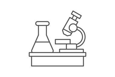 Laboratuvar inceliği simgesi, vektör, piksel mükemmel, illüstratör dosyası