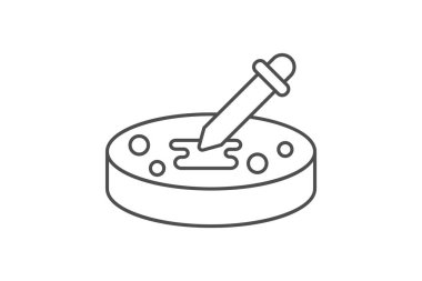 Petri Çanağı ince çizgi simgesi, vektör, piksel mükemmel, illüstratör dosyası