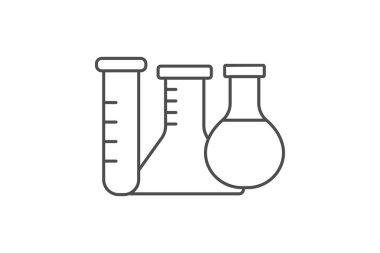 Laboratuvar Cam İnce Çizgisi simgesi, vektör, piksel mükemmel, illüstratör dosyası
