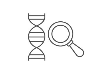 Genetik Araştırma ince çizgi simgesi, vektör, piksel mükemmel, illüstratör dosyası