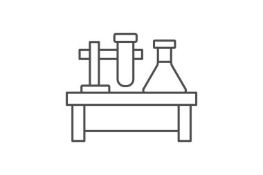 Lab Table thinline icon , vector, pixel perfect, illustrator file clipart