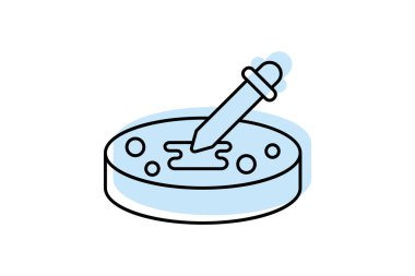 Petri Çanağı renk gölge ince çizgi simgesi, vektör, piksel mükemmel, illüstratör dosyası