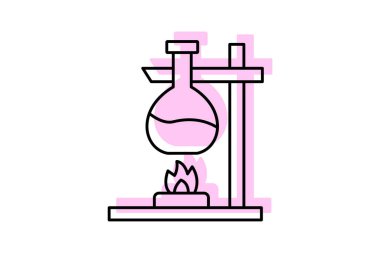 Bunsen Burner color shadow thinline icon , vector, pixel perfect, illustrator file clipart