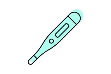 Termometre renk gölge ince çizgi simgesi, vektör, piksel mükemmel, illüstratör dosyası