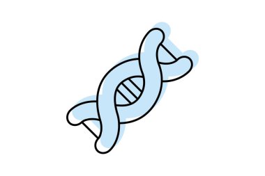 DNA Strand renk gölge ince çizgi simgesi, vektör, piksel mükemmel, illüstratör dosyası