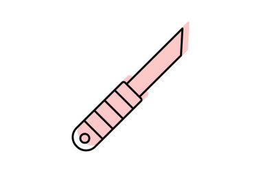 Neşter rengi gölge ince çizgi simgesi, vektör, piksel mükemmel, illüstratör dosyası