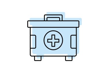 İlk Yardım Çantası renk gölge inceltici simge, vektör, piksel mükemmel, illüstratör dosyası