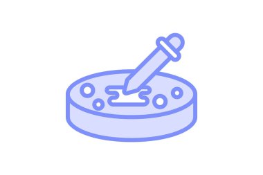 Petri Çanağı duoton çizgi simgesi, vektör, piksel mükemmel, illüstratör dosyası