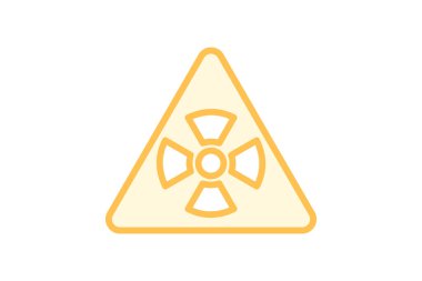 Radyasyon Tehlikesi duoton çizgi simgesi, vektör, piksel mükemmel, illüstratör dosyası