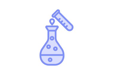 Labaratuvar duotone satır simgesi, vektör, piksel mükemmel, illüstratör dosyası test ediyor