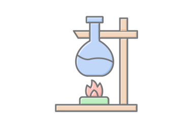 Bunsen Burner doğrusal renk simgesi, vektör, piksel mükemmel, illüstratör dosyası
