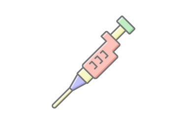 Pipette doğrusal renk simgesi, vektör, piksel mükemmel, illüstratör dosyası