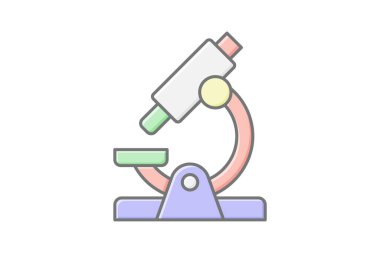 Mikroskop doğrusal renk simgesi, vektör, piksel mükemmel, illüstratör dosyası