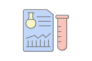 Labaratuar Analizi doğrusal renk simgesi, vektör, piksel mükemmel, illüstratör dosyası