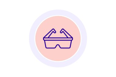 Güvenlik Gözlüğü renk çemberi simgesi, vektör, piksel mükemmel, illüstratör dosyası