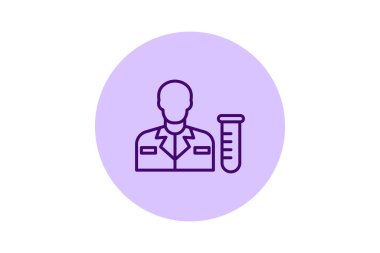 Laboratuar araştırmacısı pentaglow, vektör, piksel mükemmel, illüstratör dosyası