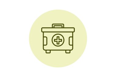 İlk yardım kiti beşgen, vektör, piksel mükemmel, illüstratör dosyası