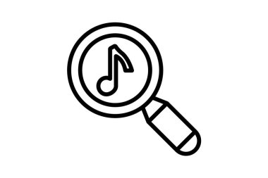 Müzik satırı simgesi, vektör, piksel mükemmel, illüstratör dosyası