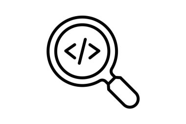 Kod Arama Satırı simgesi, vektör, piksel mükemmel, illüstratör dosyası