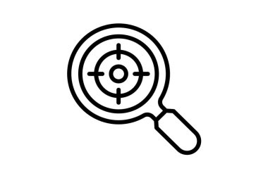 Hedef satır simgesi, vektör, piksel mükemmel, resimleyici dosyası ara