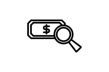 Para çizgisi simgesi, vektör, piksel mükemmel, illüstratör dosyası