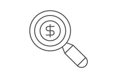 Arama Para İnce çizgi simgesi, vektör, piksel mükemmel, illüstratör dosyası