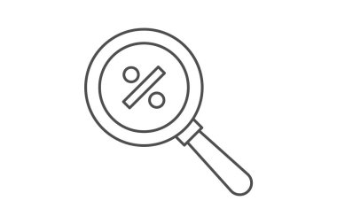 İndirimli Arama İncecik simgesi, vektör, piksel mükemmel, illüstratör dosyası