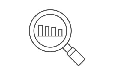 Büyütme İnceleme İnce Çizgisi simgesi, vektör, piksel mükemmel, illüstratör dosyası