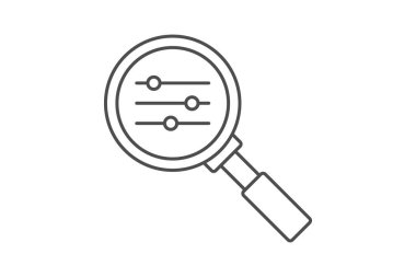 Arama İnce çizgi simgesi, vektör, piksel mükemmel, illüstratör dosyası