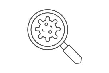 Virüs İnce çizgi simgesi, vektör, piksel mükemmel, illüstratör dosyası aranıyor