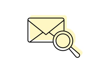 E- posta Arama renk gölge ince çizgi simgesi, vektör, piksel mükemmel, illüstratör dosyası