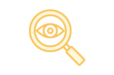 Göz Büyütücü Cam duoton çizgi simgesi, vektör, piksel mükemmel, illüstratör dosyası