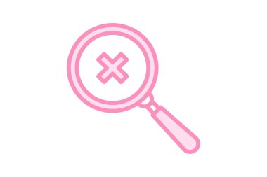 Büyüteç duoton satır simgesini iptal et, vektör, piksel mükemmel, illüstratör dosyası