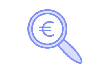 Euro duotone satır simgesi, vektör, piksel mükemmel, illüstratör dosyasını ara