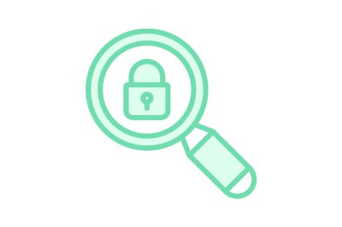 Arama duotone satır simgesini kilitle, vektör, piksel mükemmel, illüstratör dosyası