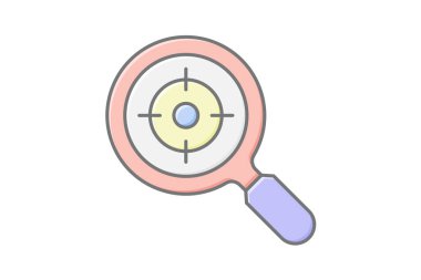 Hedef doğrusal renk simgesi, vektör, piksel mükemmel, illüstratör dosyası