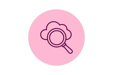 Bulut Arama beşgeni, vektör, piksel mükemmel, illüstratör dosyası