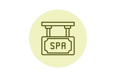 Spa İmzalı beşgen, vektör, piksel mükemmel, illüstratör dosyası