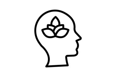 Sağlık Akıl Çizgisi simgesi, vektör, piksel mükemmel, illüstratör dosyası