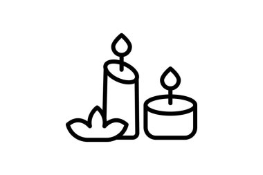 Aromaterapi mumları çizgi simgesi, vektör, piksel mükemmel, illüstratör dosyası