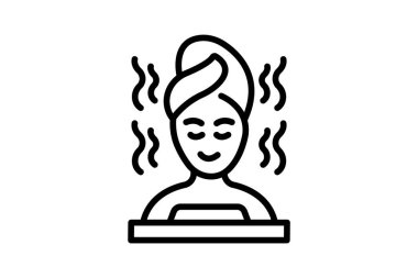 Sauna çizgisi simgesi, vektör, piksel mükemmel, illüstratör dosyası