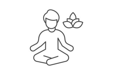 Wellness Simgesi ince çizgi simgesi, vektör, piksel mükemmel, illüstratör dosyası