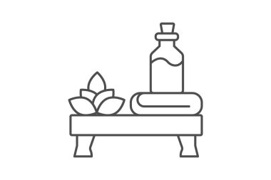 Spa Gevşeme İnce Çizgisi simgesi, vektör, piksel mükemmel, illüstratör dosyası