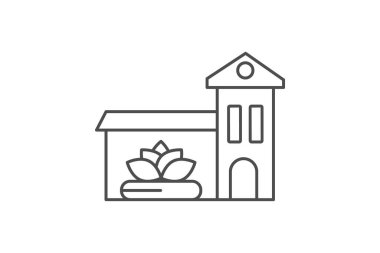 Wellness Resort ince çizgi simgesi, vektör, piksel mükemmel, illüstratör dosyası