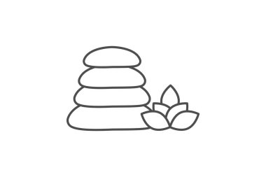 Masaj taşı ince çizgi simgesi, vektör, piksel mükemmel, illüstratör dosyası